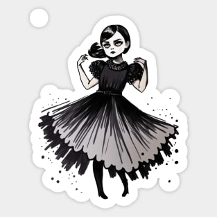 Wednesday dance illustration Sticker